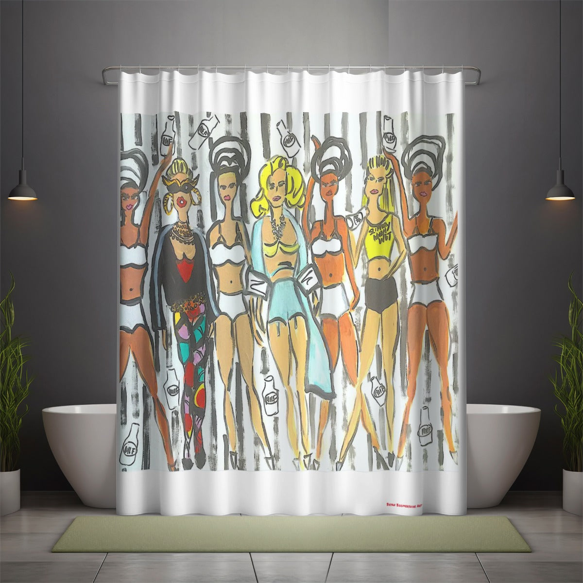 Shower curtain, Slippery