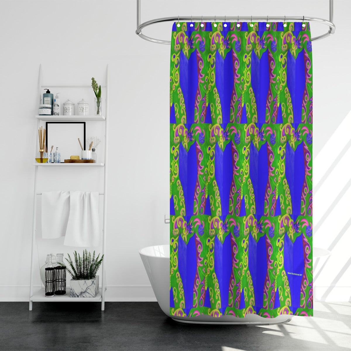 Shower curtain, Tattoo Tile