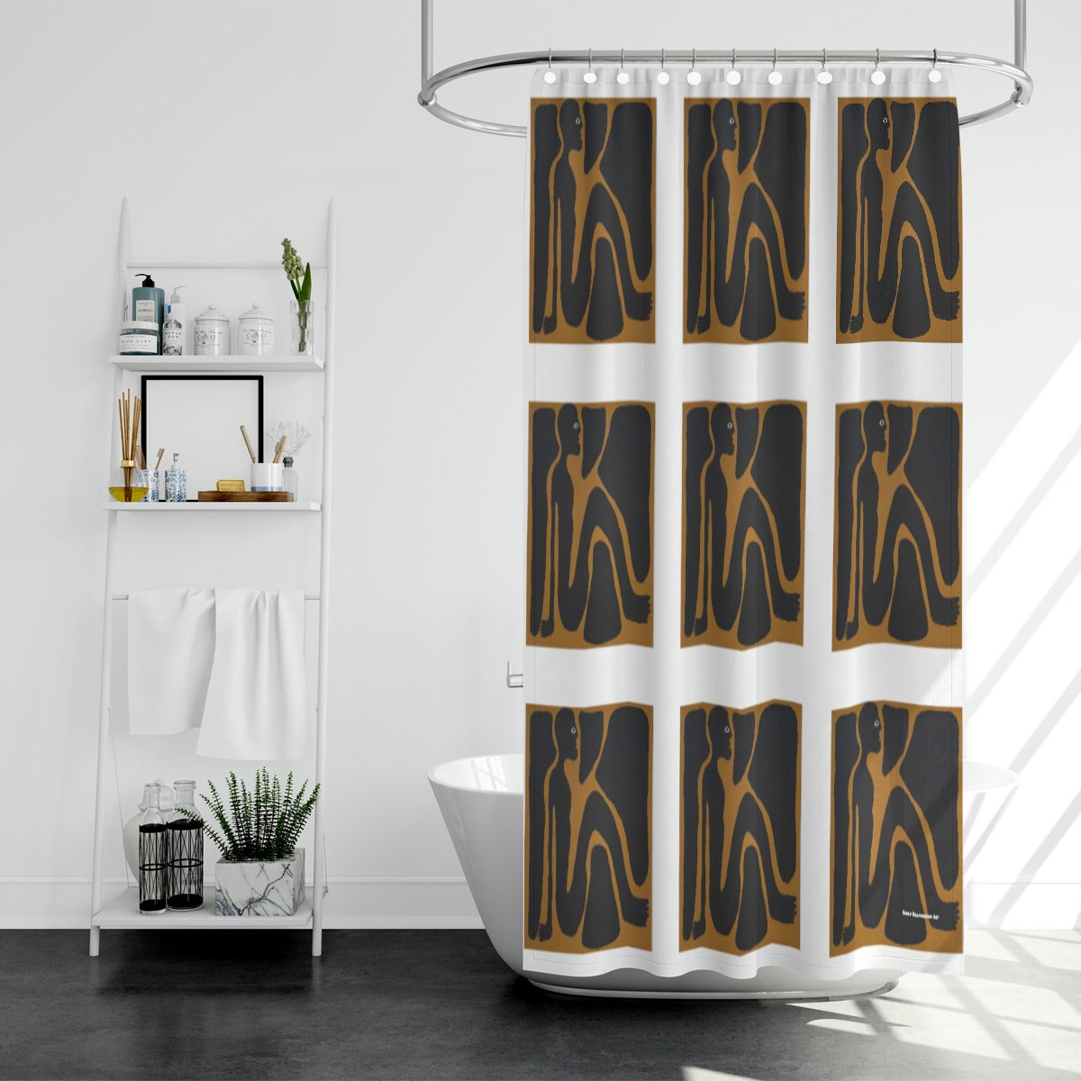 Shower curtain, Puzzle man