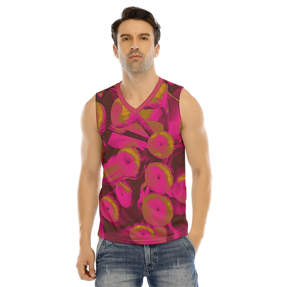 V-neck Tank Top, Parisian Poppies