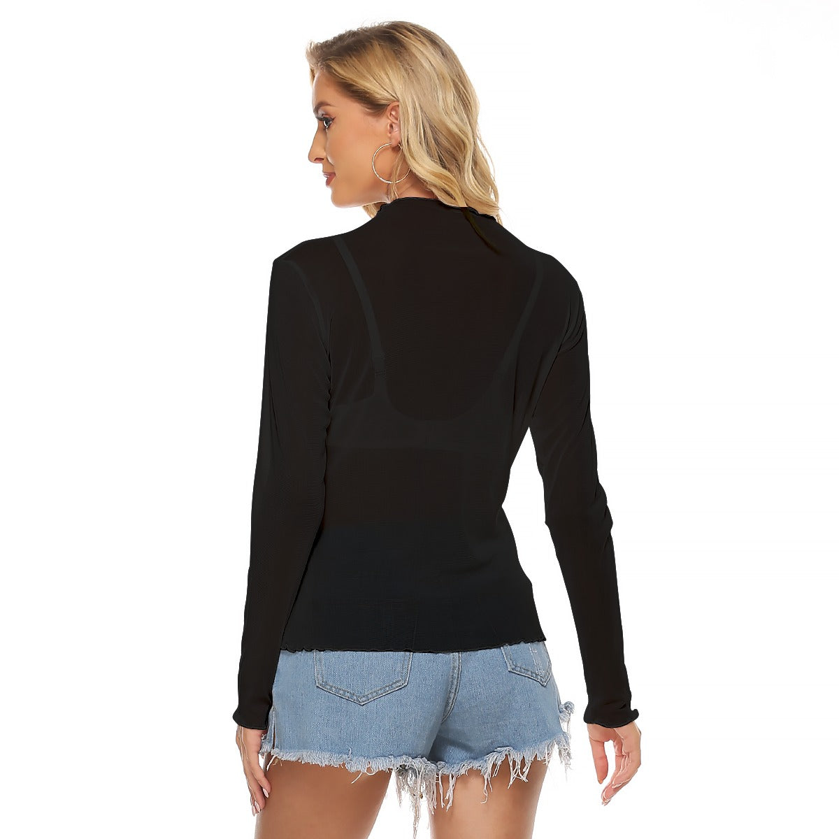 Mesh Long Sleeve Shirt, Basket of Flowers