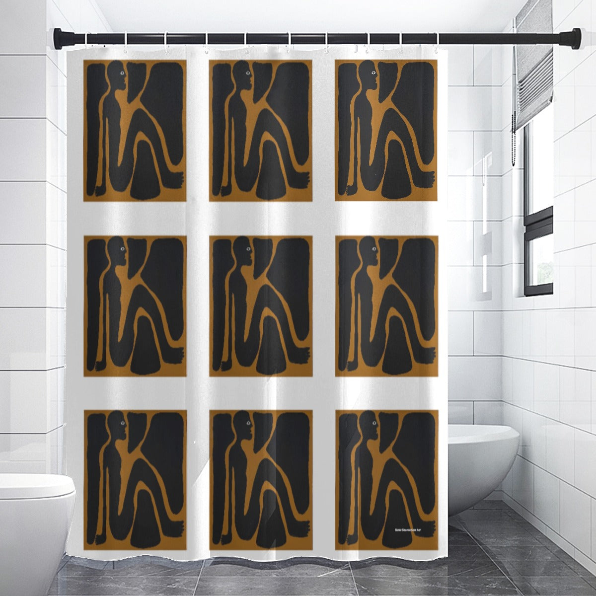 Shower curtain, Puzzle man