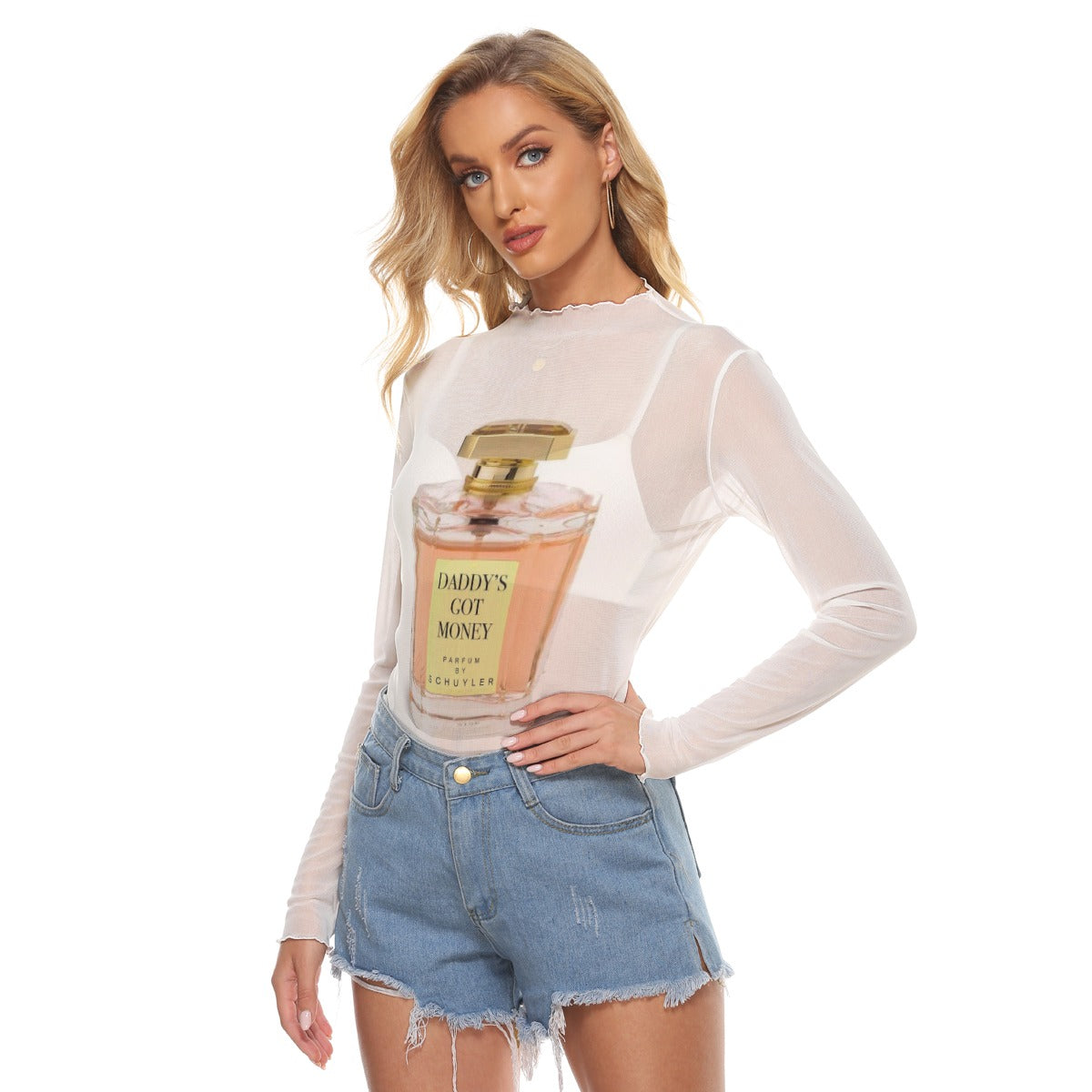 Mesh Long Sleeve Shirt, Daddy's Got Money