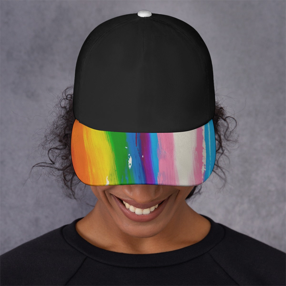 Ball Cap-Pride Flag-Black Cap