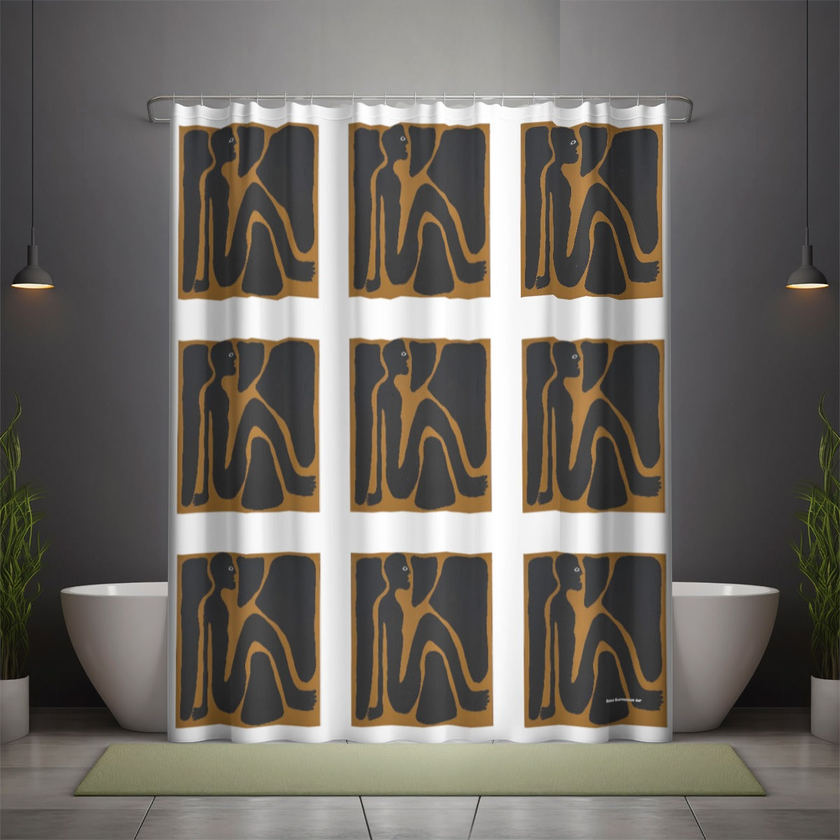 Shower curtain, Puzzle man