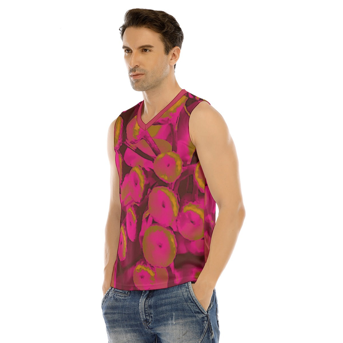 V-neck Tank Top, Parisian Poppies