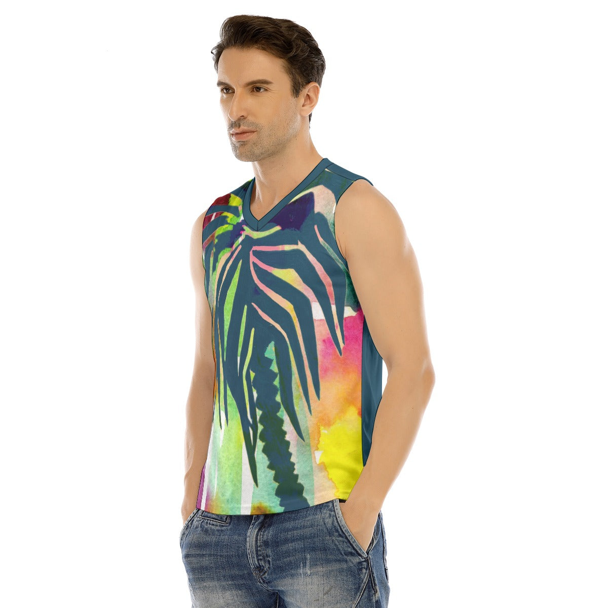 V-neck Tank Top, Palmy Grey