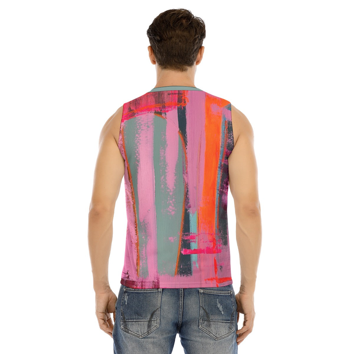 V-neck Tank Top, Neon Pink