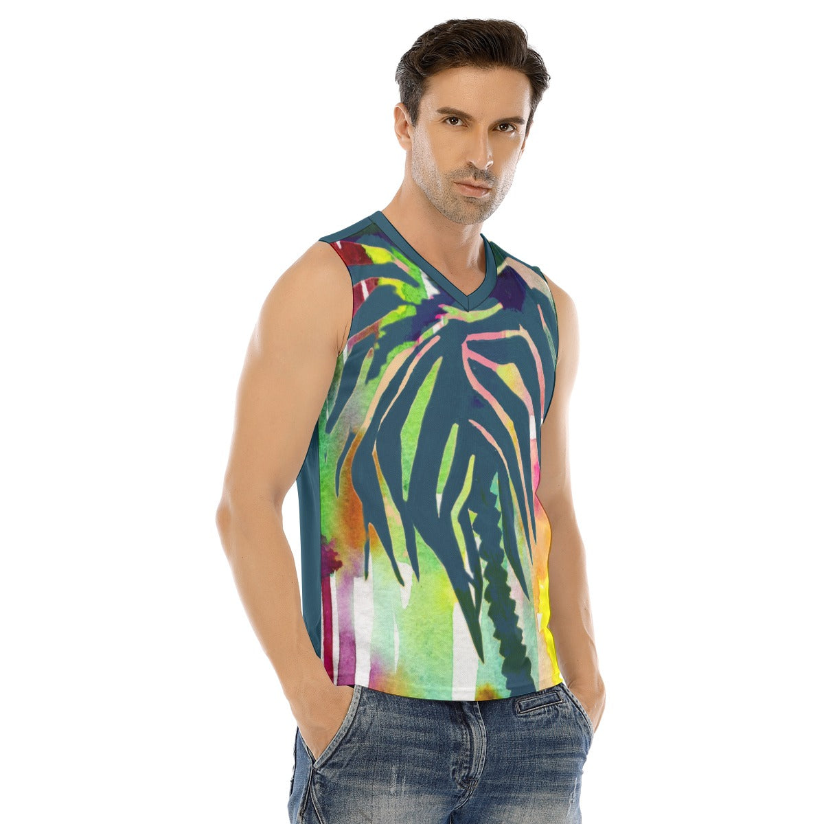 V-neck Tank Top, Palmy Grey