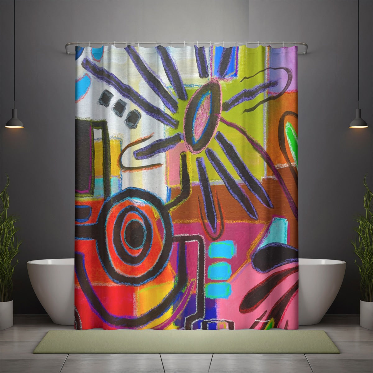 Shower curtain, Pop Flowera