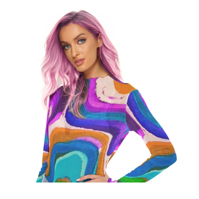 Mesh Long Sleeve Shirt, 60"s
