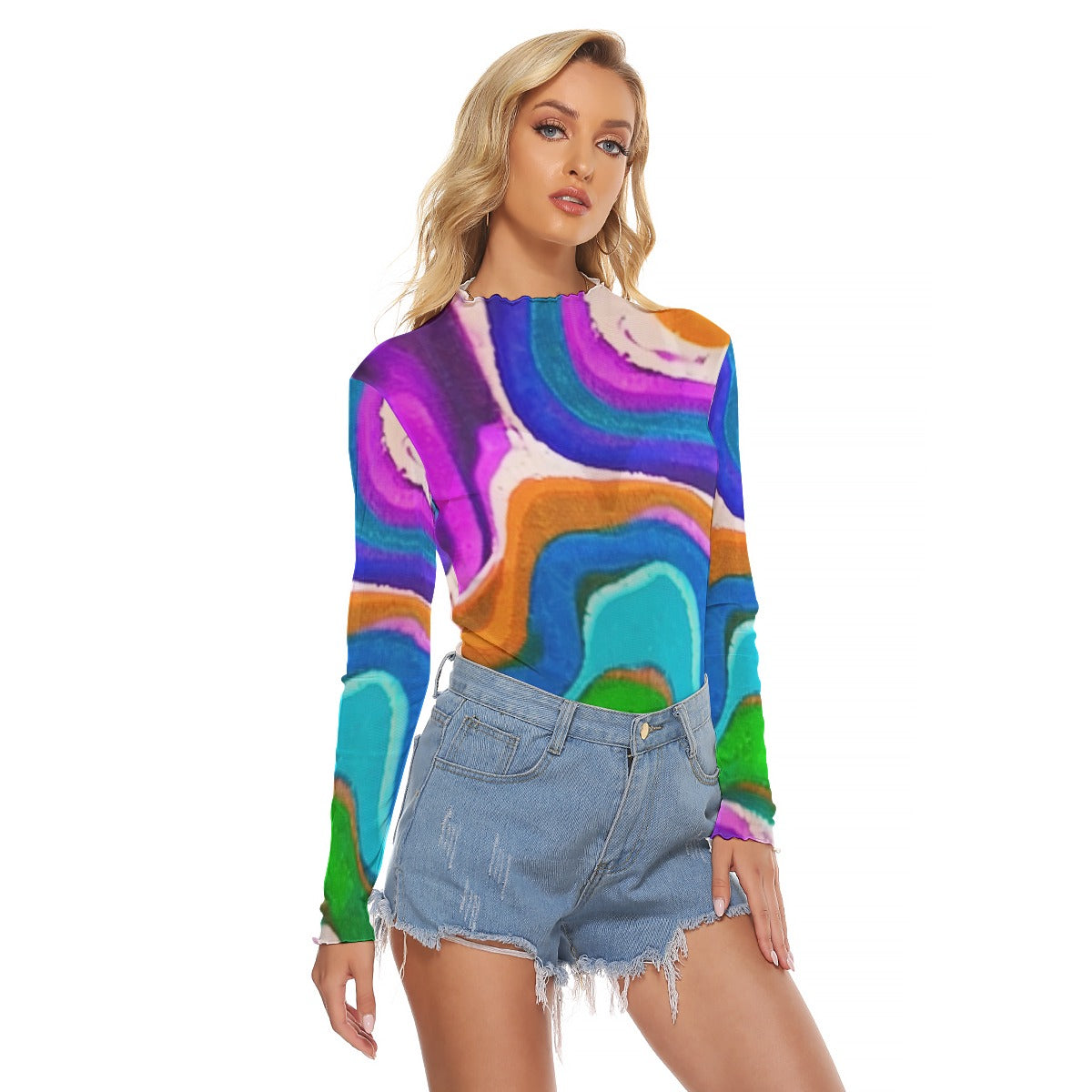 Mesh Long Sleeve Shirt, 60"s