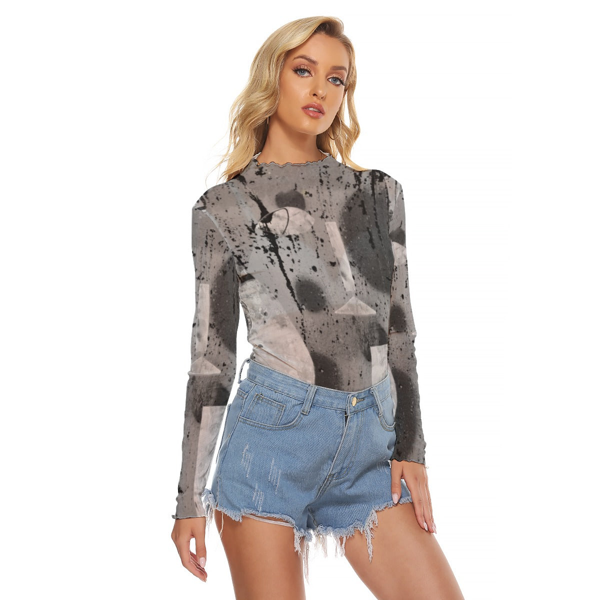 Mesh Long Sleeve Shirt, Smoke Show