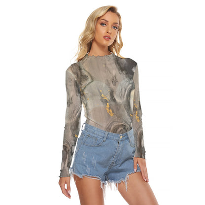 Mesh Long Sleeve Shirt, Mystic Current
