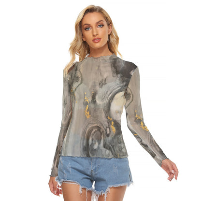 Mesh Long Sleeve Shirt, Mystic Current