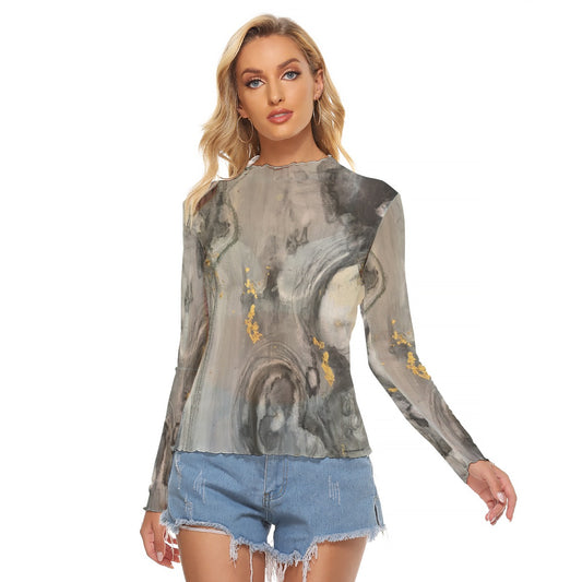 Mesh Long Sleeve Shirt, Mystic Current