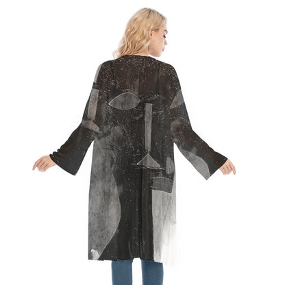 Long Sleeve Mesh Cardigan, Smoke Puzzled
