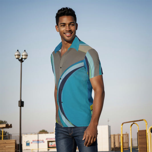 Button Down, Geo Blue