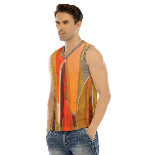 V-neck Tank Top, Neon Orange