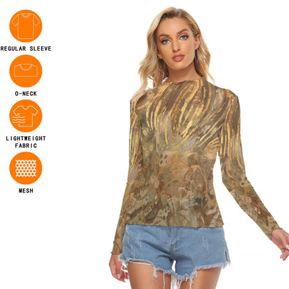 Mesh Long Sleeve Shirt, Golden Reverie