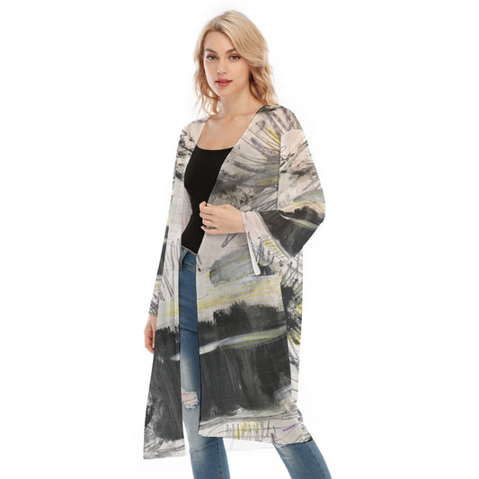 Long Sleeve Mesh Cardigan, Criss Cross