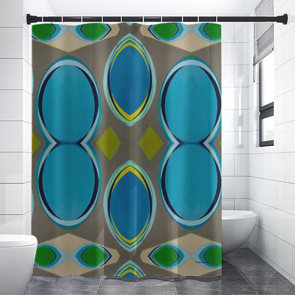 Shower curtain, Geo Blue
