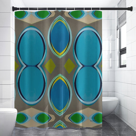 Shower curtain, Geo Blue
