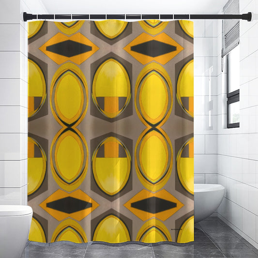 Shower curtain , Geo Yellow