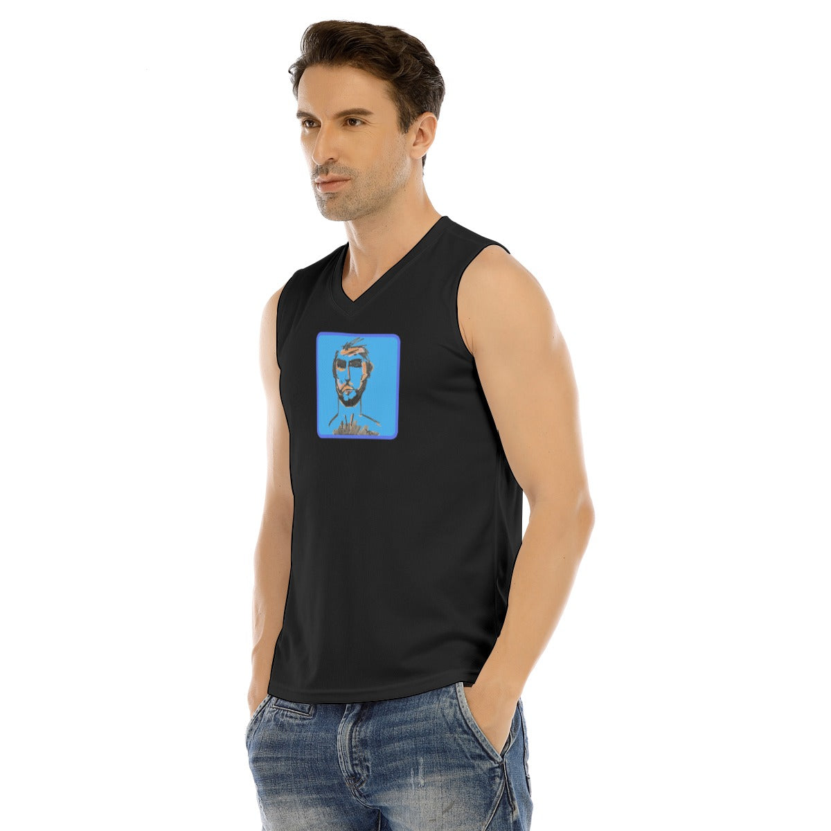 V-neck Tank Top, Woof Blue