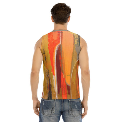 V-neck Tank Top, Neon Orange