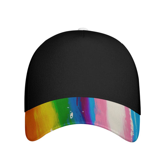 Ball Cap-Pride Flag-Black Cap