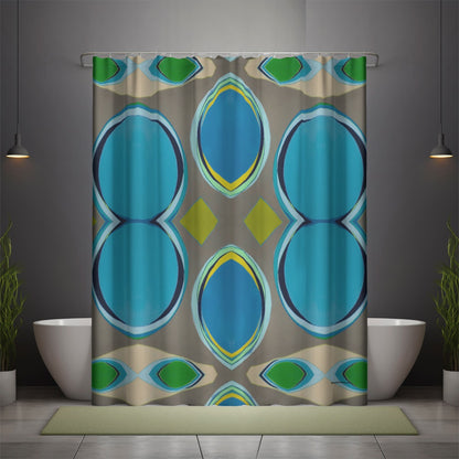 Shower curtain, Geo Blue