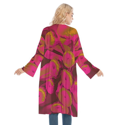 Long Sleeve Mesh Cardigan, Parisian Poppies