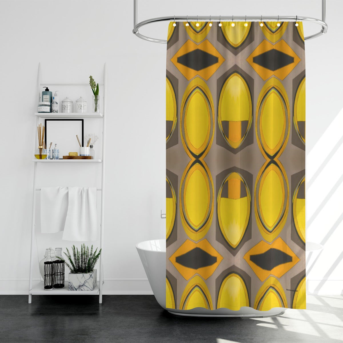 Shower curtain , Geo Yellow