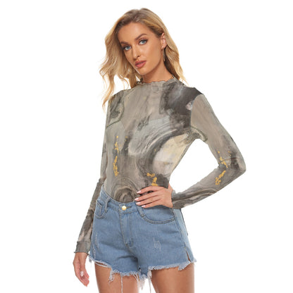 Mesh Long Sleeve Shirt, Mystic Current