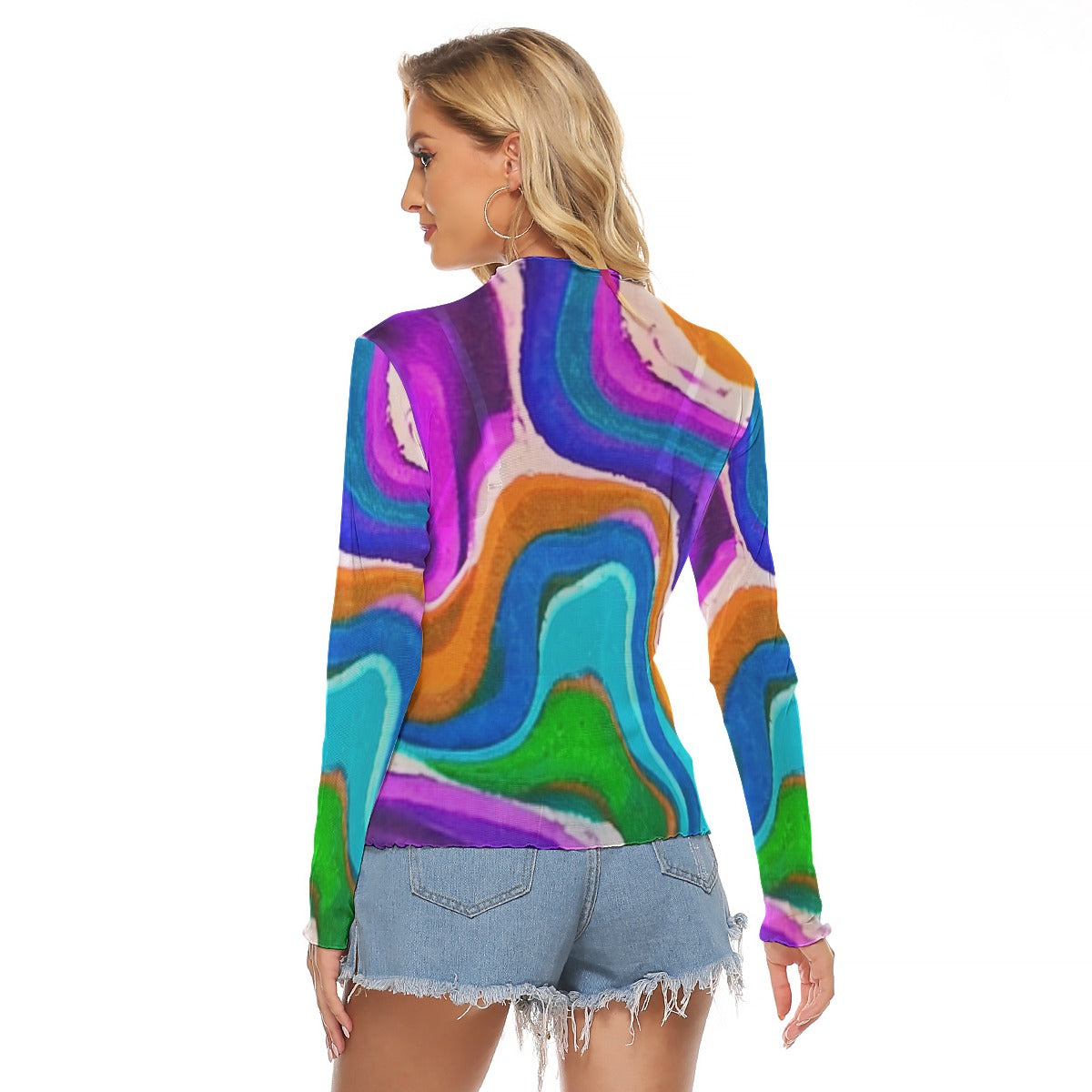 Mesh Long Sleeve Shirt, 60"s