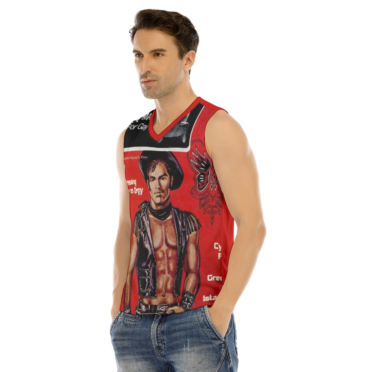 V-neck Tank Top, Stud Cowboy