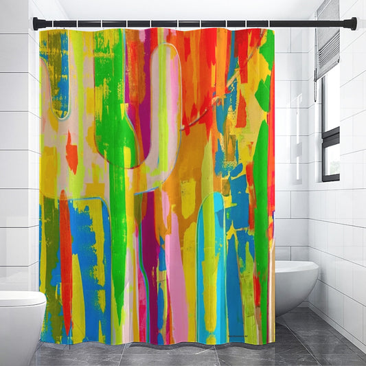 Shower curtain, Neon Cactus