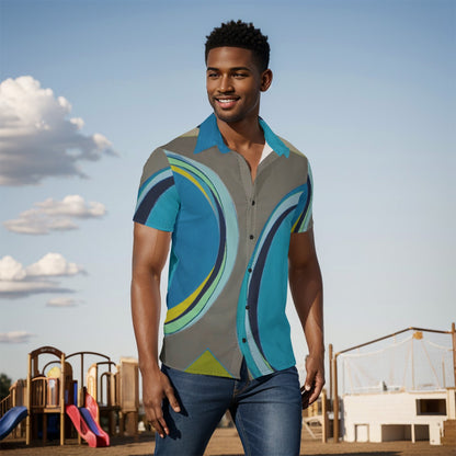Button Down, Geo Blue