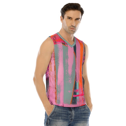 V-neck Tank Top, Neon Pink